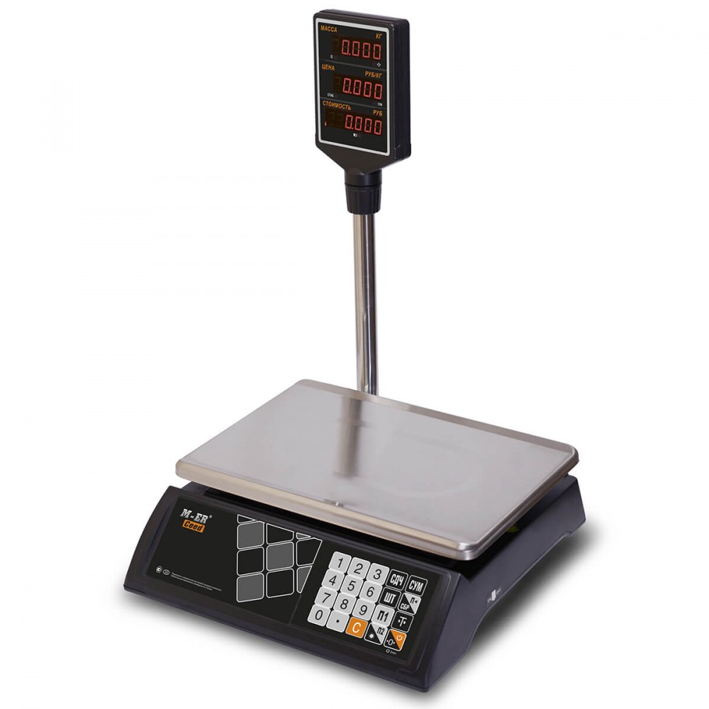 Весы торговые M-ER 327 ACP-15.2 "Ceed" LED Черные Весы торговые M-ER 327 ACP-15.2 "Ceed" LED Черные